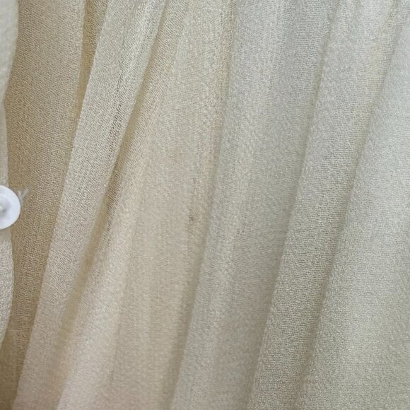 Women’s Vintage-Inspired Off-White/Cream Embellished Silk Dress W/Lettuce Hem - Picture 13 of 16